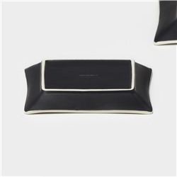 Тарелки Magistro Matt black, 15×2 см, набор 2 шт., квадратные, фарфор, белые, чёрные