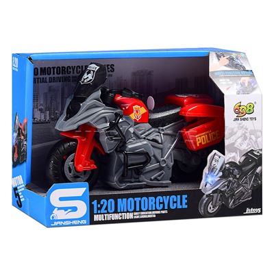 Мотоцикл "Полицейский байк" 1:20 (свет, звук) в коробке (цвет красный)