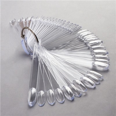 Палитра для лаков на кольце, 50 ногтей, форма овал, прозрачная