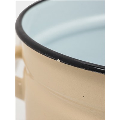 УЦЕНКА Кастрюля эмалированная, 9 л, d=26.5 см, с крышкой, цилиндрическая, слоновая, кости