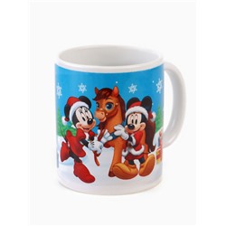 Кружка новогодняя сублимация «Лошадь» 320 мл, Микки Маус