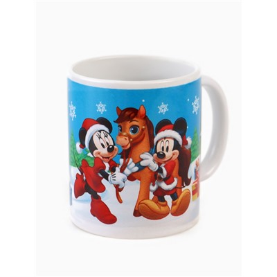 Кружка новогодняя сублимация «Лошадь» 320 мл, Микки Маус