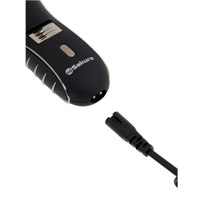 Электробритва Sakura SA-5414BK, АКБ, сеточная, 3 плавающие головки, триммер, чёрная