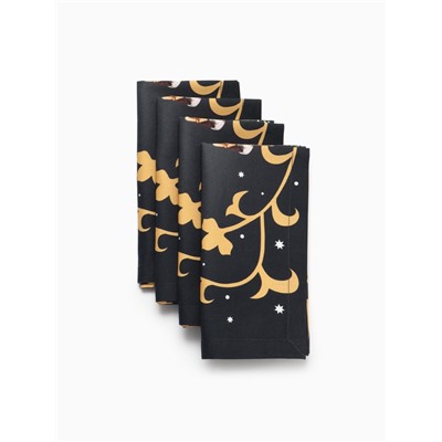 Набор салфеток сервировочных «Этель» Fairy tale, 4 шт., чёрные, 40×40 см