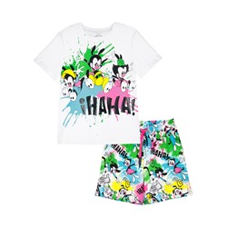 Комплект трикотажный для девочек: фуфайка (футболка), шорты