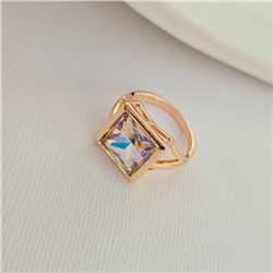 Кольцо 20 р ювелирная бижутерия коллекция "Дубай", покрытие позолота, вставка: фианит, цвет: хамелеон, арт.414.111-20