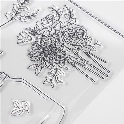 Штамп для творчества «Банка с цветами», 17×21.5×0.3 см