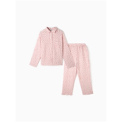 Пижама женская (рубашка, брюки) KAFTAN «Муслин: pink leopard», размер 40-42