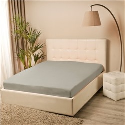 Простыня на резинке 1.5-спальная KUPU-KUPU, 160×200+20 см, серая, трикотаж