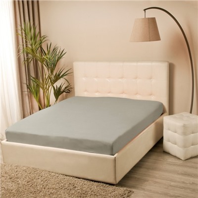 Простыня на резинке 1.5-спальная KUPU-KUPU, 160×200+20 см, серая, трикотаж