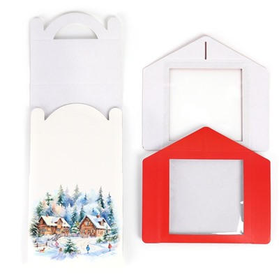 Коробка кондитерская новогодняя с окном, сундук, «Тепла и уюта», 20×20×20 см