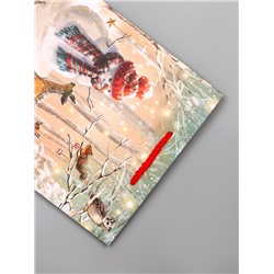 Пакет подарочный новогодний ламинированный, «Встреча друзей», 18×10×22.3 см