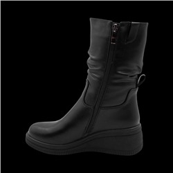 Сапоги из натуральной кожи на меху РМ-061-1 черные