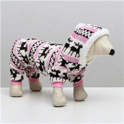 Комбинезон «Олени» с капюшоном, размер XXL (ДС 45 см, ОГ 55 см, ОШ 45 см), розовый