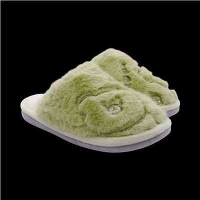 Тапочки меховые 10339 зеленые