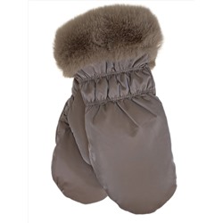 Зимние женские варежки с подкладом из искусственного меха, цвет коричневый