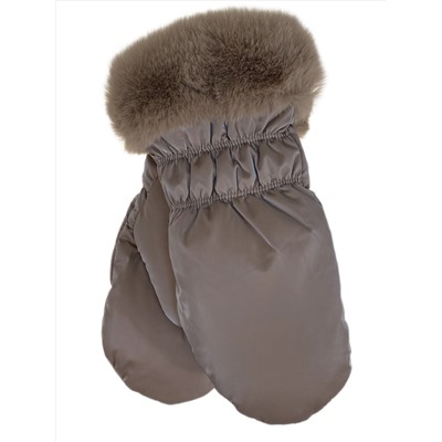 Зимние женские варежки с подкладом из искусственного меха, цвет коричневый