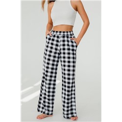 Брюки палаццо домашние широкие красная клетка НАТАЛИ, 1119765