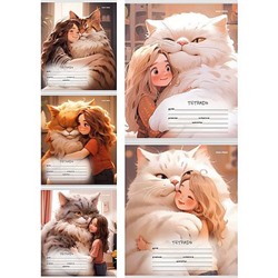 Тетрадь  12л линия "ОГРОМНЫЕ КОТИКИ" Т12-3932 Проф-Пресс