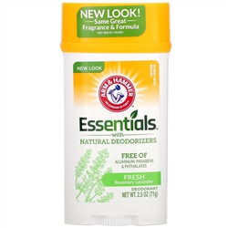 Arm & Hammer, Essentials с натуральными дезодорирующими компонентами, дезодорант, свежий розмарин и лаванда, 71 г (2,5 унции)