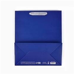 Пакет подарочный новогодний ламинированный «С Новым годом», глиттер, ML 23×27×11.5 см