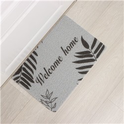 Коврик придверный Доляна Welcome home, 38×58 см, серый