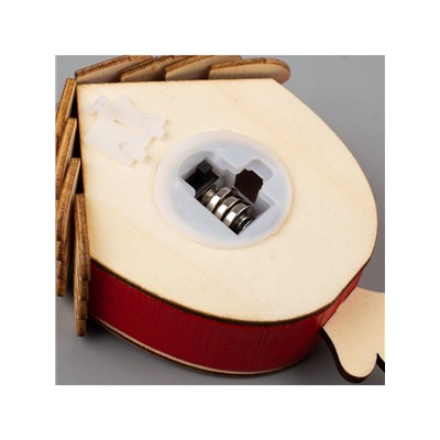 Ёлочная игрушка «Домик с Дедом Морозом», 9×8×4 см, от батареек, свечение тёплое белое