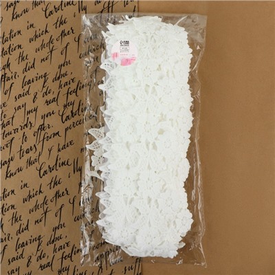 Кружево гипюровое, 50 мм, 14±1 м, белое