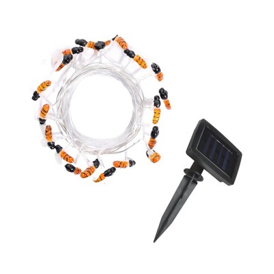 Садовая гирлянда на солнечной батарее «Пчёлки» Uniel, IP44, 3.8 м, теплый белый