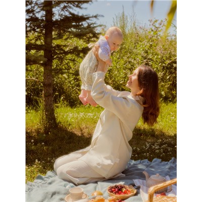 Пижама женская (рубашка, шорты) SL HOME Linen, размер 40-42, молочная