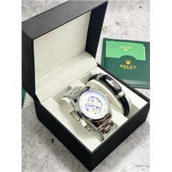 Подарочный набор для мужчины часы и браслет + коробка #22864910