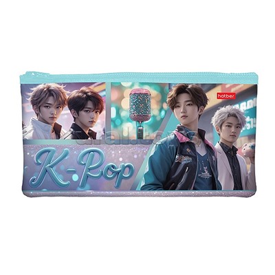 Пенал 205х110мм., на молнии мягкий "K-pop music"