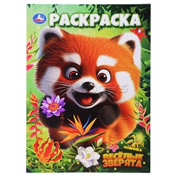 Весёлые зверята. Раскраска