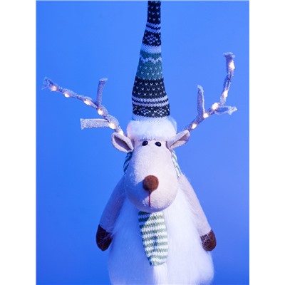 Фигура текстиль «Новогодний лосик» 58 см, 10 LED, от батареек CR2032×1, свечение тёплое белое