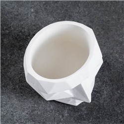 Декоративное кашпо для цветов «Геометрическая голова», 150 мл, 9×9×7.5 см, гипс, белое