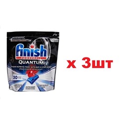 Finish Quantum Powerball 30 шт Капсулы для мытья посуды в посудомоечных машинах 3шт