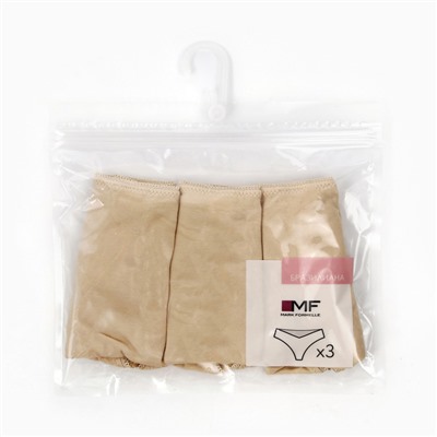 Трусы женские бразилиана Mark Formelle, набор 3 шт., цвет бежевый, размер 46 (M)