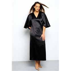 Платье длинное с воланами 397BLK (Черный)