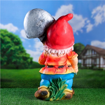 Садовая фигура из гипса «Гном с лопатой ВЕЛКОМ», 70×31×38 см, МИКС