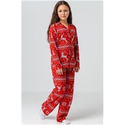 Новогодняя пижама для девочки с брюками и рубашкой Happyfox