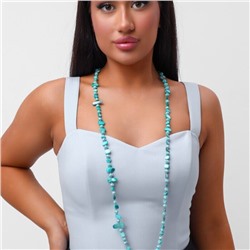 Длинное колье из натуральных камней, цвет: бирюза, арт.018.796