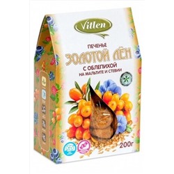 Печенье льняное с облепихой на мальтите и стевии "Золотой Лён" 200г ЭКОПРОДУКТЫ, 1184383