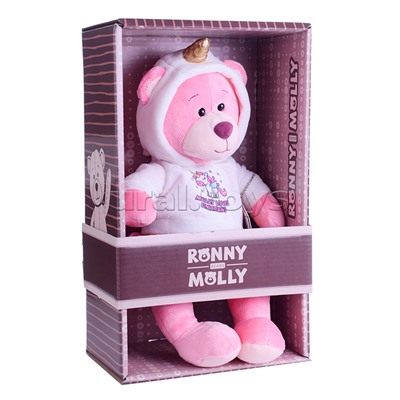 Мишка Молли в Худи Единорога и Юбке-Сетке, 21 см, в коробке