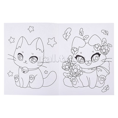 Раскраски аниме. Котики