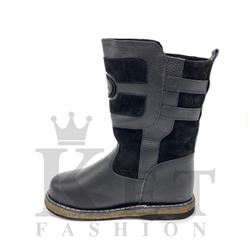 Монголки короткие черные, войлочная подошва