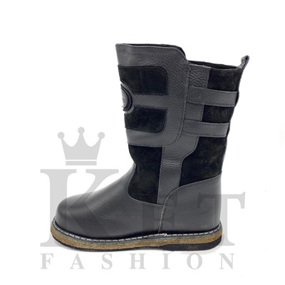 Монголки короткие черные, войлочная подошва