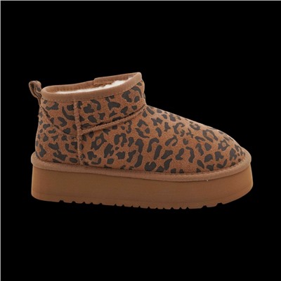 Угги из натуральной кожи UN002-11 коричневые