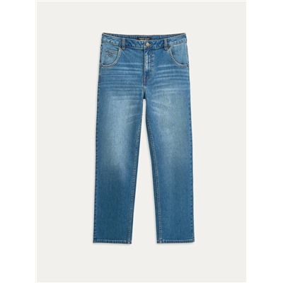 Актуальная коллекция CONTE CON-812 Синие джинсы straight с эффектом потёртостей