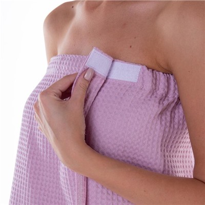 Полотенце банное Этель «Парео» с карманом 80×140 см цв.нежная лаванда, 100% хл, вафля 240 г/м²