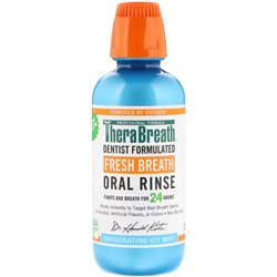 TheraBreath, Полоскание для рта для свежего дыхания, с освежающим ледяным вкусом мяты, 16 жидких унций (473 мл)